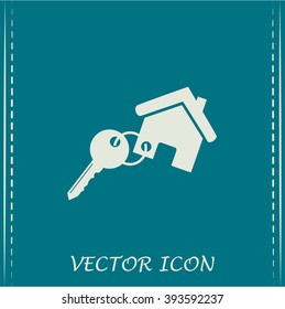 Vector illustration keychain from home 