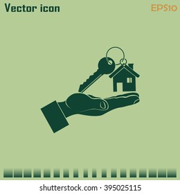 Vector illustration keychain from home