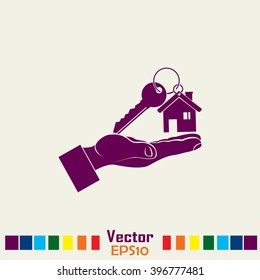 Vector illustration keychain from home