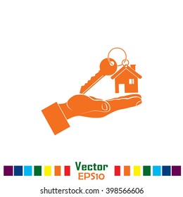 Vector illustration keychain from home