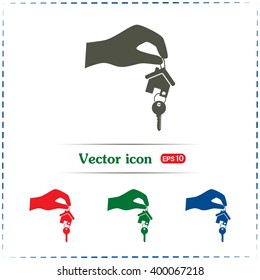 Vector illustration keychain from home