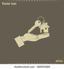 Vector illustration keychain from home