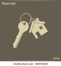 Vector illustration keychain from home