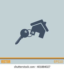 Vector illustration keychain from home 