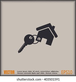 Vector illustration keychain from home 