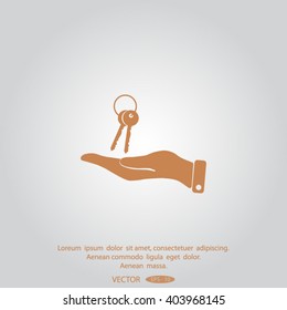 Vector illustration keychain from home