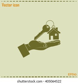 Vector illustration keychain from home