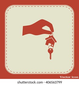 Vector illustration keychain from home