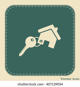 Vector illustration keychain from home 