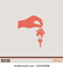 Vector illustration keychain from home