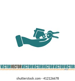 Vector illustration keychain from home