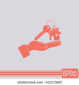 Vector illustration keychain from home
