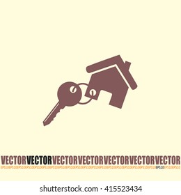 Vector illustration keychain from home 