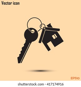 Vector illustration keychain from home