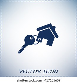 Vector illustration keychain from home 