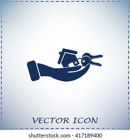 Vector illustration keychain from home
