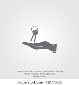 Vector illustration keychain from home