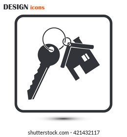 Vector illustration keychain from home