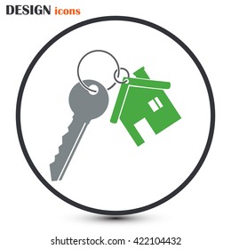 Vector illustration keychain from home