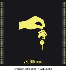 Vector illustration keychain from home