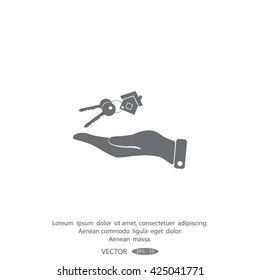 Vector illustration keychain from home