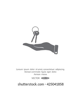Vector illustration keychain from home