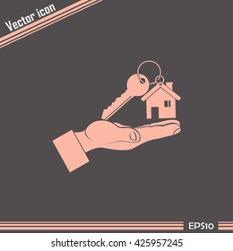 Vector illustration keychain from home