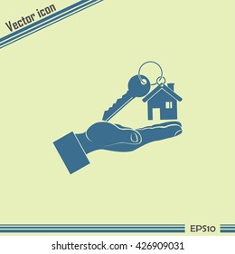 Vector illustration keychain from home