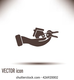 Vector illustration keychain from home