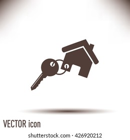 Vector illustration keychain from home 