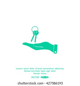 Vector illustration keychain from home