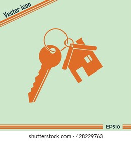 Vector illustration keychain from home
