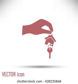 Vector illustration keychain from home