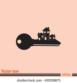 Vector illustration keychain from home