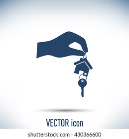 Vector illustration keychain from home