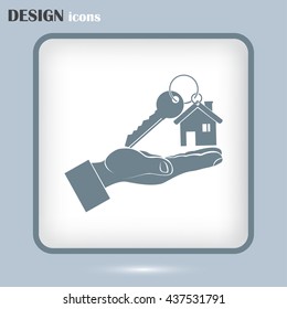 Vector illustration keychain from home