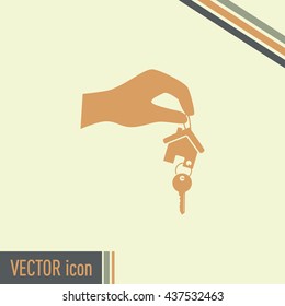 Vector illustration keychain from home