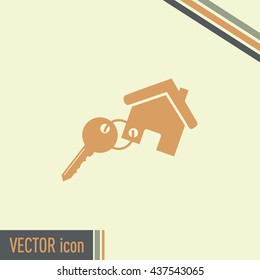 Vector illustration keychain from home 