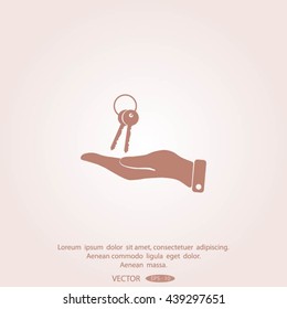 Vector illustration keychain from home