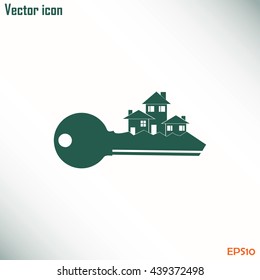Vector illustration keychain from home