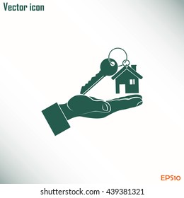Vector illustration keychain from home