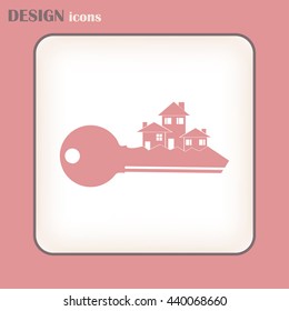 Vector illustration keychain from home