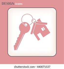 Vector illustration keychain from home