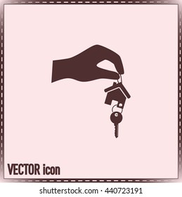 Vector illustration keychain from home