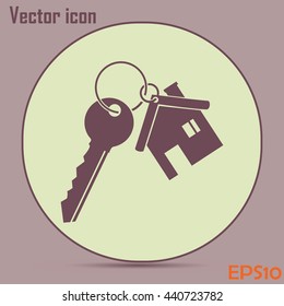 Vector illustration keychain from home