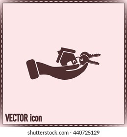 Vector illustration keychain from home