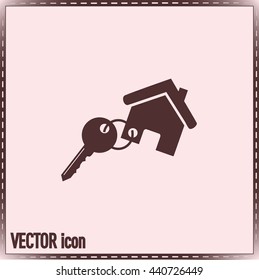 Vector illustration keychain from home 