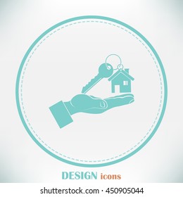Vector illustration keychain from home