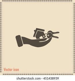 Vector illustration keychain from home