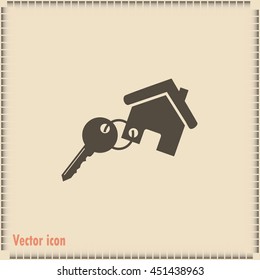 Vector illustration keychain from home 
